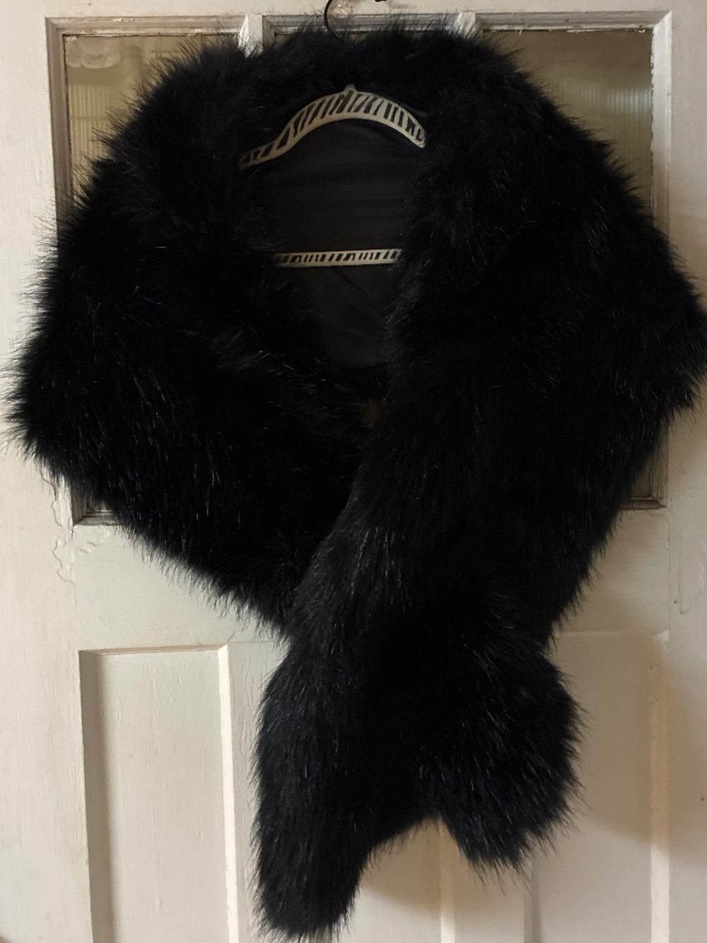 Black Faux Fur Wrap /Cape EUC like New